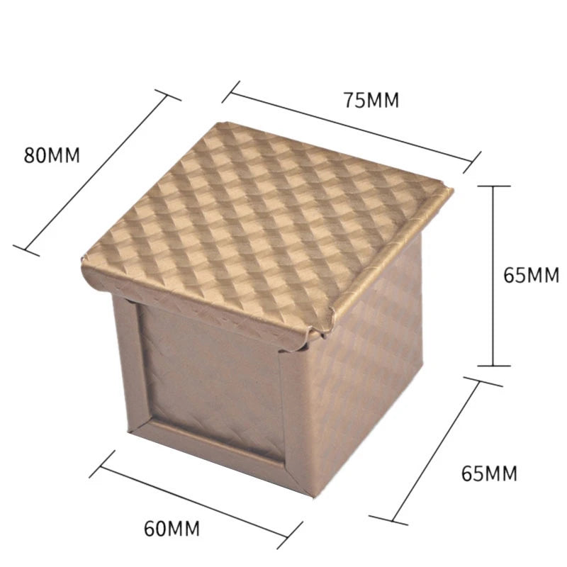 6X Square Loaf Pan With Lid Toast Mold Bread Pan Pullman Loaf Pan With Cover Non-Stick Mini Water Cube Toast Box